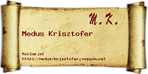 Medus Krisztofer névjegykártya